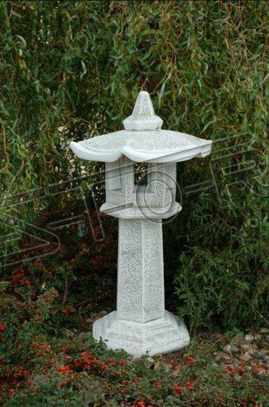 Stand Säulen Haus Leuchte Steinguss Figuren Statuen Garten Dekoration