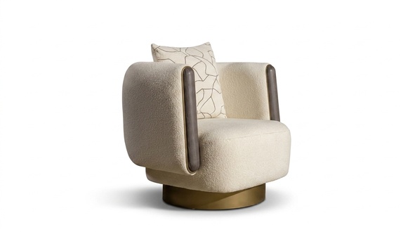 2tlg Sessel Couchtisch Wohnzimmer Luxus Beige Modern Einfarbig Polyester Neu