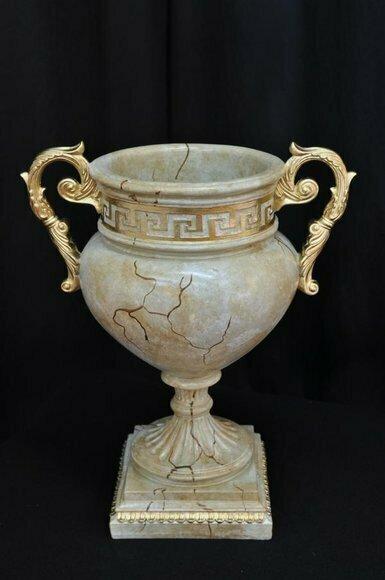 Design Blumen Topf Dekoration XXL Vase Vasen Handarbeit Deko Kelch