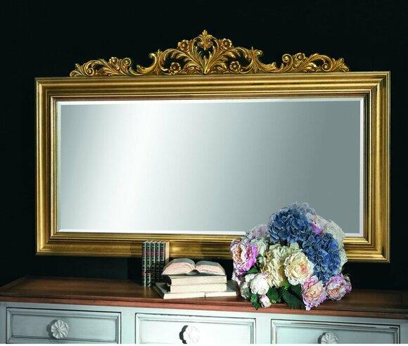 Spiegel Holzrahmen Großer Wandspiegel Luxus Klassischer Designer Barock Rokoko Holz