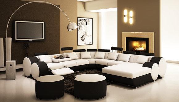 Multifunktions Ledercouch Sitz Polster Wohnzimmer Leder Garnitur Sofa