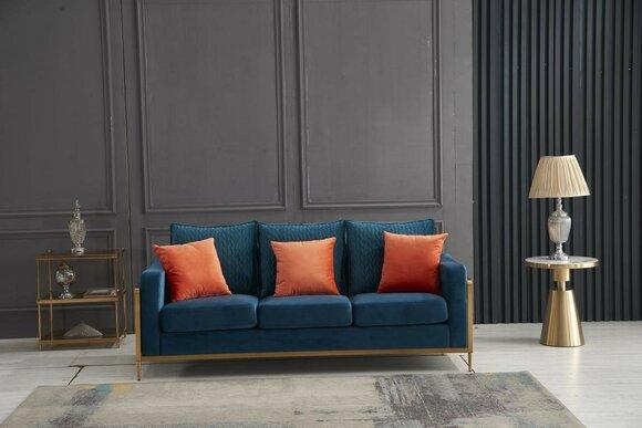 Dreisitzer Couch Polster Design Sofa 3er Sitz Sofas Zimmer Möbel Beige