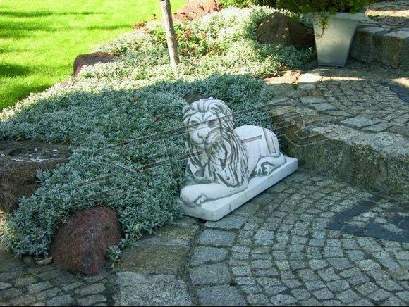 Löwe Liegend Statue Figur Garten Terrassen Dekoration Skulptur Antik Stil