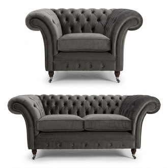 3+2+1 Sofagarnitur Chesterfield Polster Sofa Leder Sofas Couchen