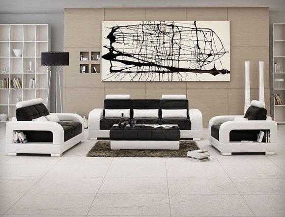 Ledersofa Sofagarnitur 3+2+1 Sitzer (NB) H2209