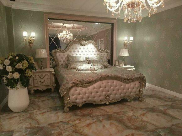 Chesterfield Doppelbett Bett Ehebett Design Luxus Betten Barock Antik Stil neu
