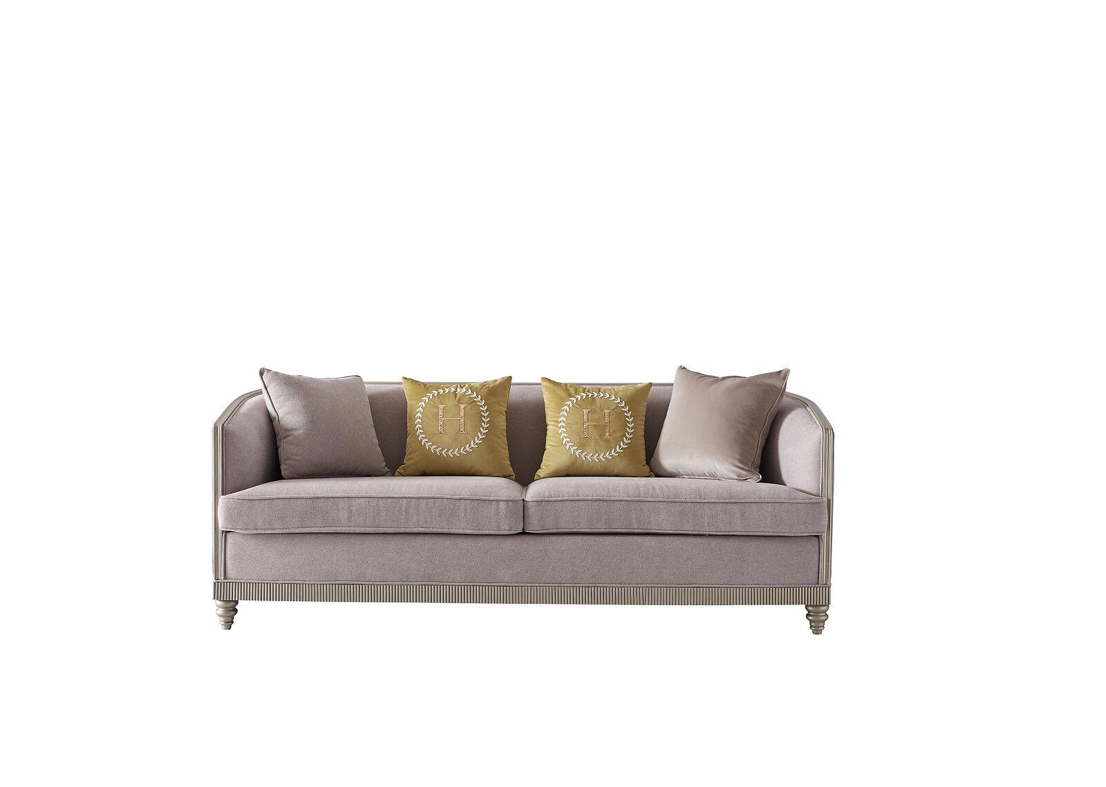 Italienische Stil Möbel Dreisitzer Sofa Couch Polster Sofas Holz Textil Couchen
