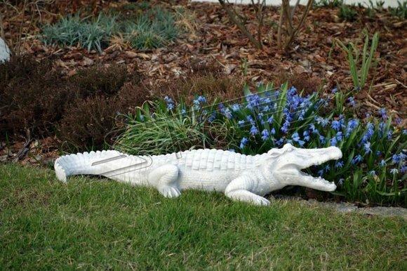 Garten Dekoration Krokodil Terrasse Stein Figuren Figur Statue Skulptur