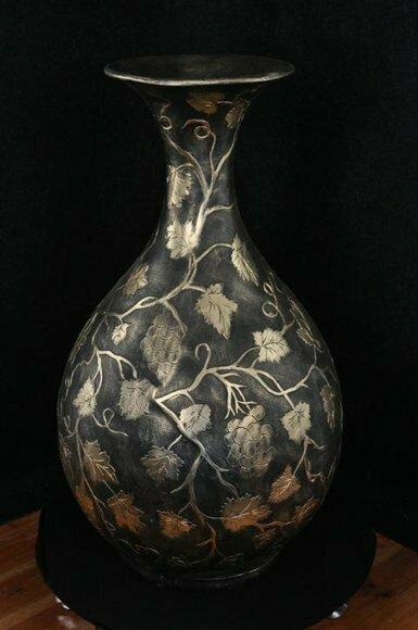 Design Blumen Topf Dekoration XXL Vase Vasen Handarbeit Deko Kelch