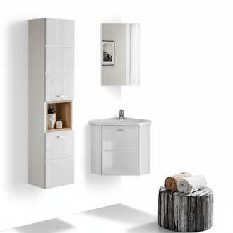 3-tlg. Waschplatz Badmöbel Badezimmer Set Waschtisch Waschbecken