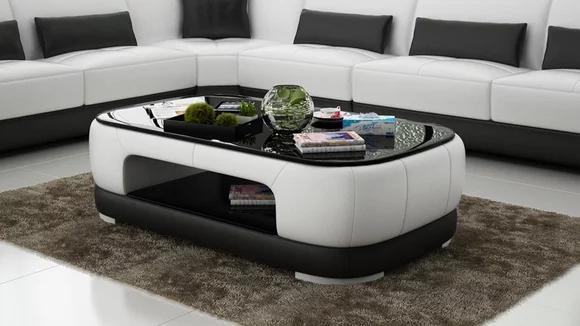 Gepolsterter Couchtisch Tisch Couchtische Glastisch Beistelltisch