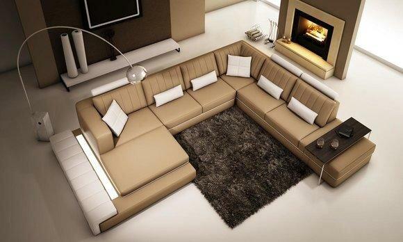XXL Wohnlandschaft Design Ecken Polster Sofa Couch Leder Sofas