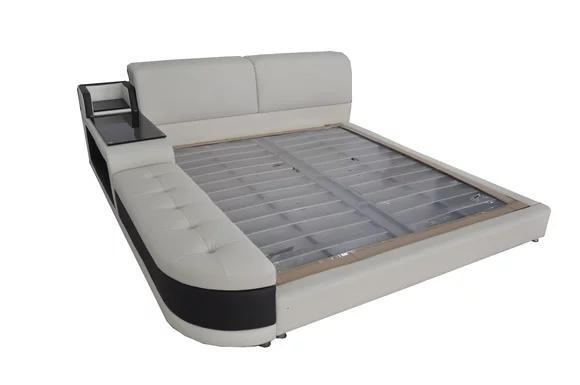 Design Luxus Bett mit USB Polster Betten Leder 140/160/180/200 LB8820