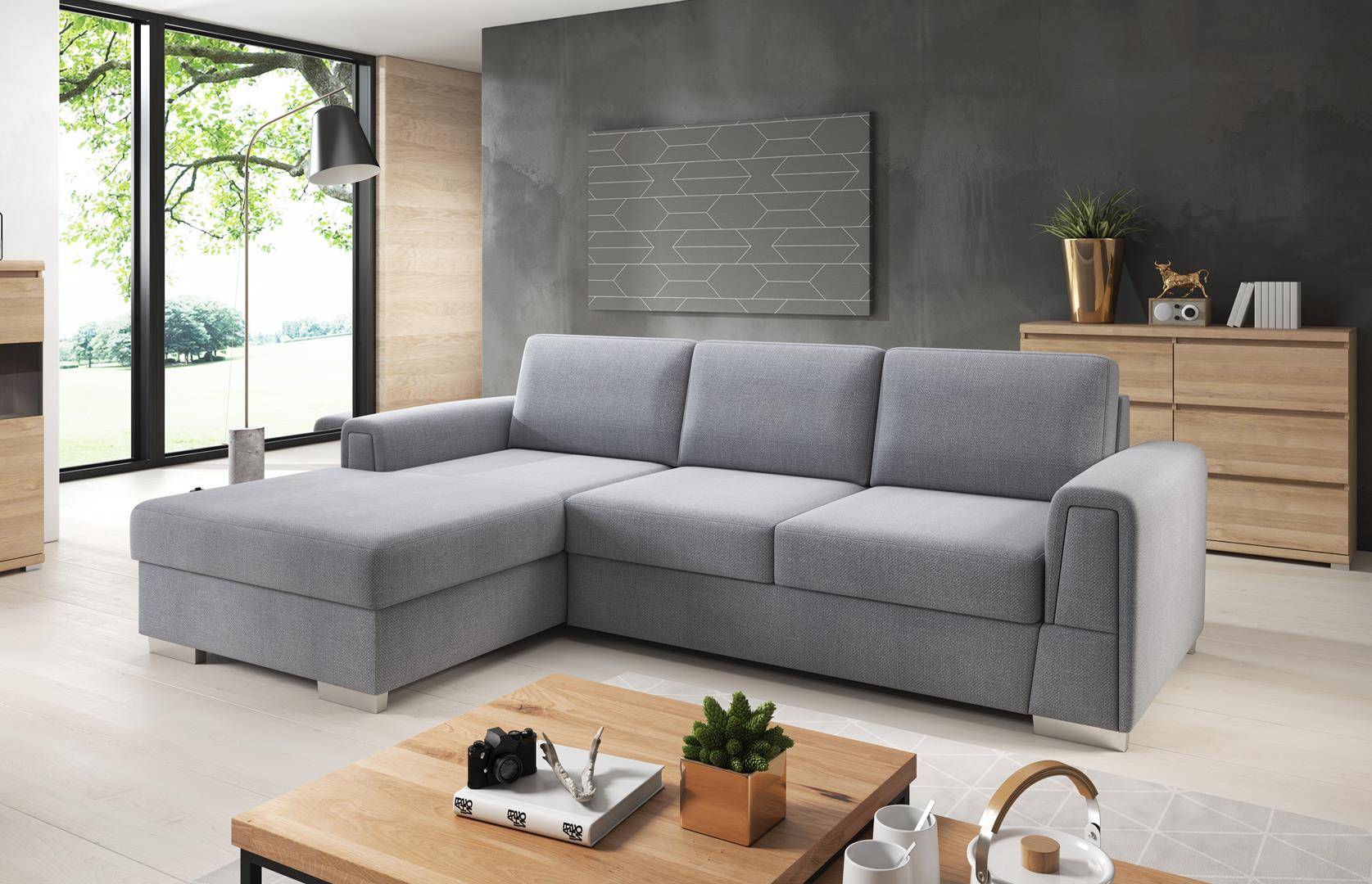 Wohnlandschaft Ecksofa L-Form Sofa Couch Design Couch Textil Modern