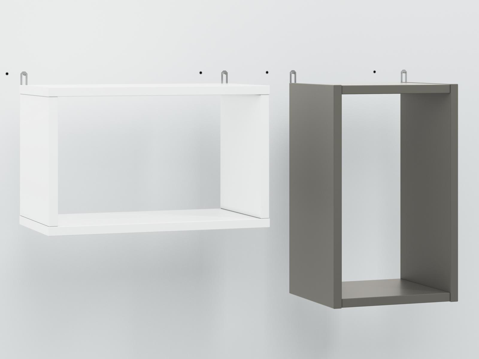 Wandregal in weißen und grauen Farben - hängendes Regal