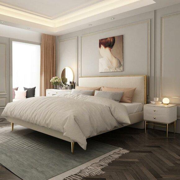 Bett 2x Nachttisch 3 tlg Schlafzimmer Set Möbel Modern Luxus Betten Klassisch