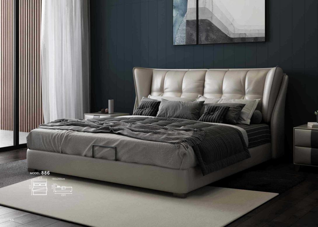 Grau Schlafzimmer Betten Polster Bett Chesterfield Italienische Möbel