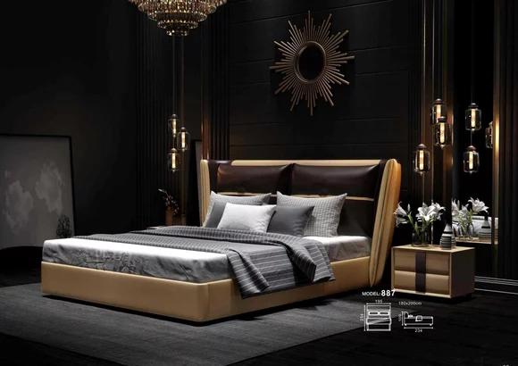 Luxus designer Hotel Bett Schlafzimmer Polster Betten Doppel Bett