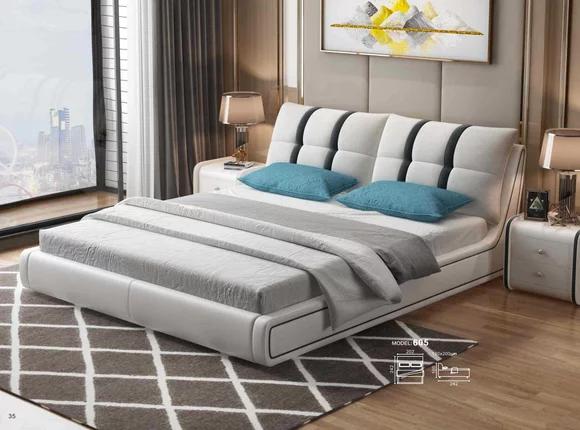 Designer Bett Schlafzimmer Betten Einrichtung Hotel Polster Leder