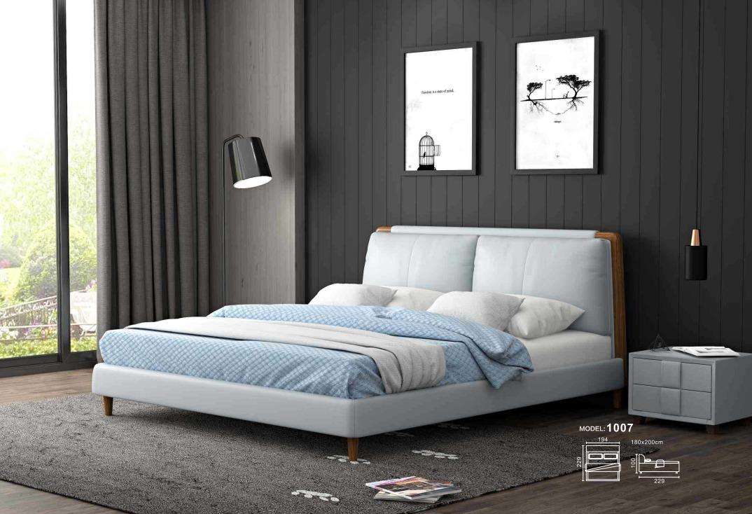 Bett Betten Doppelbett Schlafzimmer Leder Doppelbetten 180x200cm