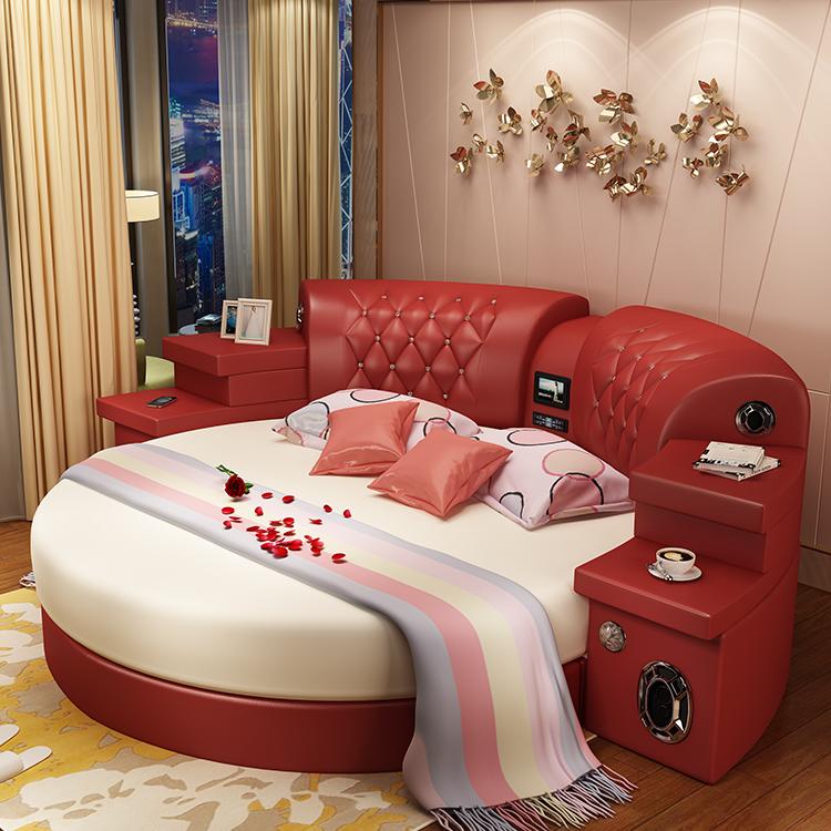 Rundes Bett Rund Betten Multifunktion Hotel Polster Led Regal Kingsize Sofort