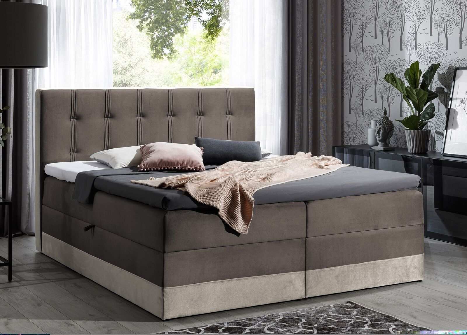 Boxspringbett Möbel Doppel Hotel 180x200 Schlafzimmer Bett mit Bettkasten Neu