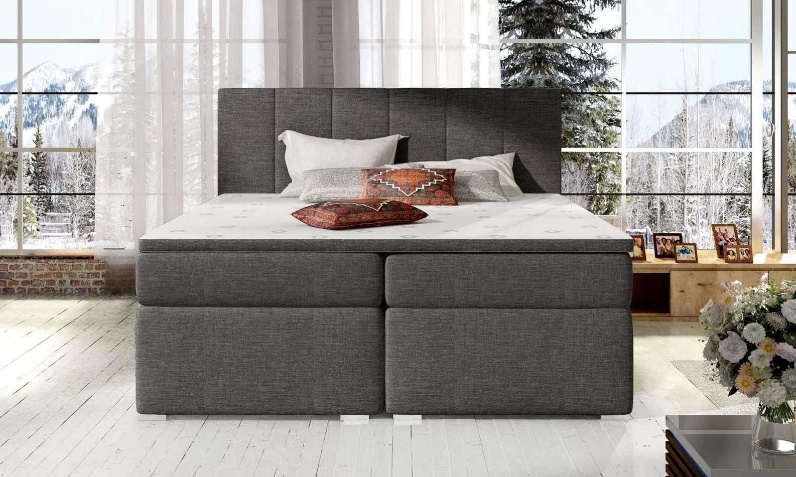 Boxspring Bett Schlafzimmer Betten Polster Design Doppel Hotel Luxus 180x200 Sofort
