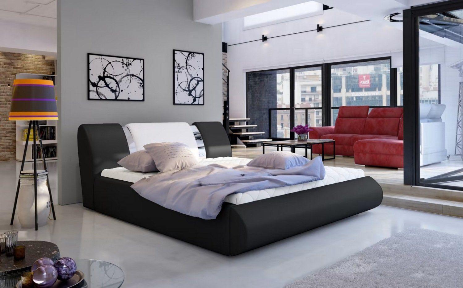 Bett Polster Design Luxus Doppel Hotel Betten Schlaf Zimmer Textil Luxus Schwarz Sofort