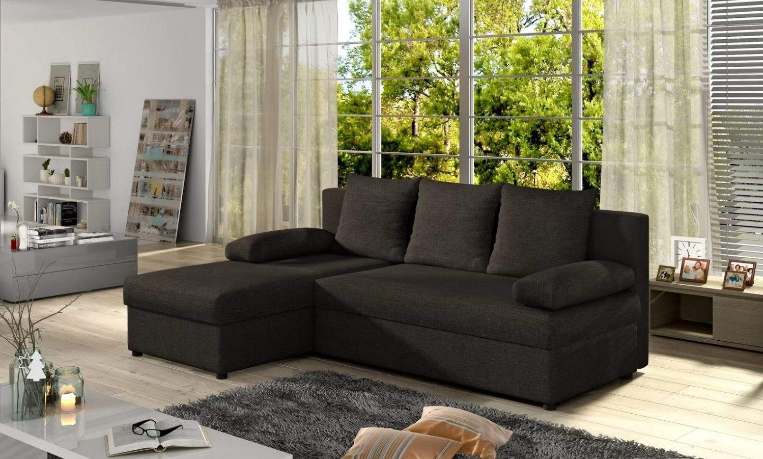Sofa Schlafsofa Designer Sofa mit Bettfunktion + Bettkasten Ecksofa Couch NEU Sofort
