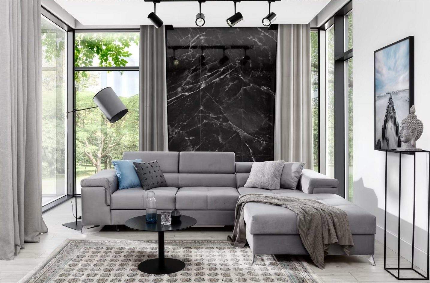 Design Ecksofa Sofa Bettfunktion Couch Polster Sitz Eck Sofas Wohnlandschaft Sofort