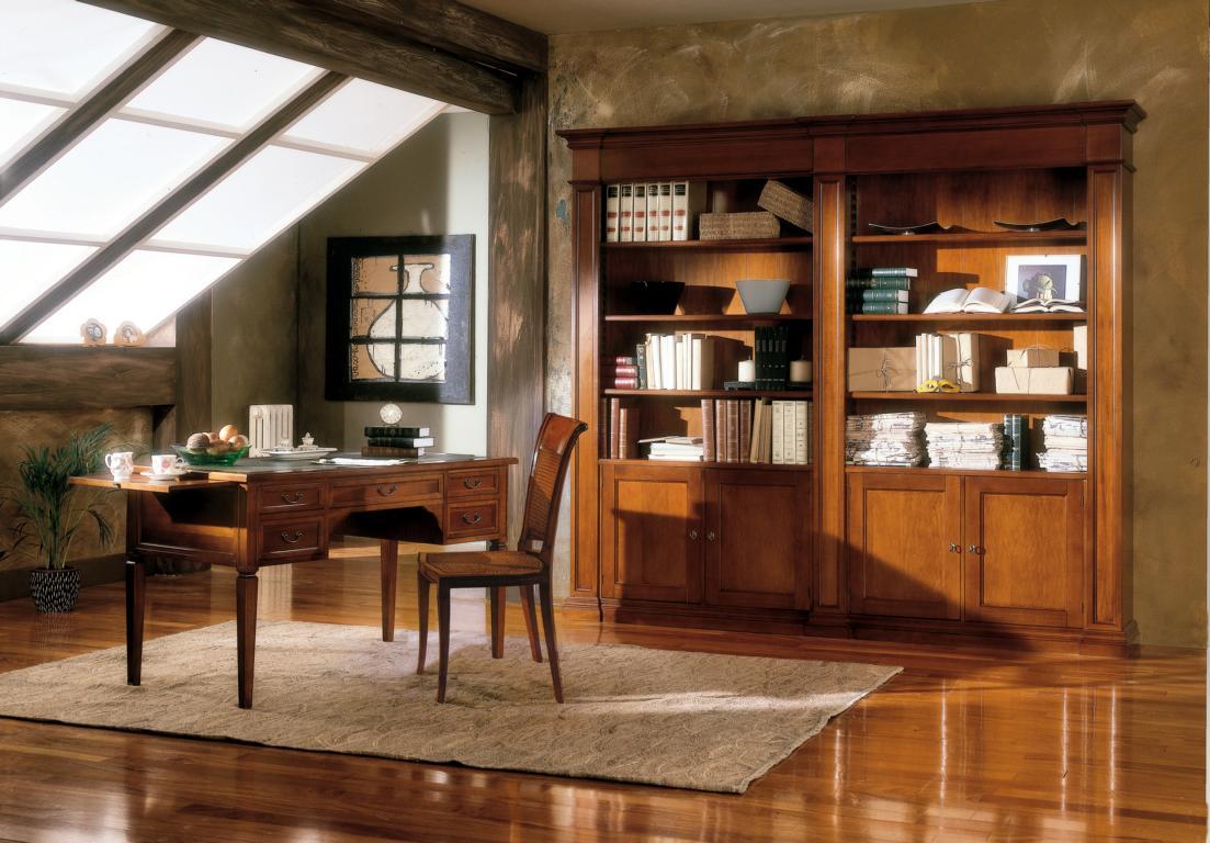 Büro Möbel Einrichtung Tisch Arbeitszimmer Bücherregal 2tlg. Set Italien
