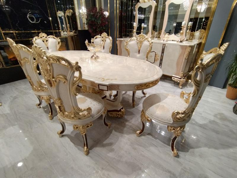 Esszimmer Luxus Set Stuhl 6x Essgruppe Garnitur Lehnstühle Anrichte