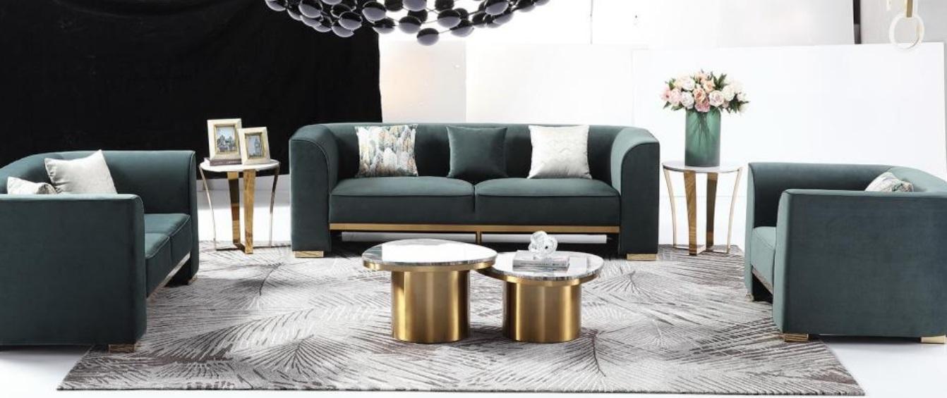 Sofagarnitur 321 Sitzer Set 2x Beistelltisch 2x Couchtische Luxus Möbel 7tlg. Neu