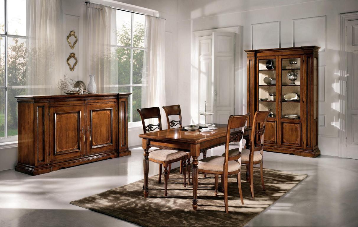Esszimmer Set Garnitur Stühle 4x Vitrine Gruppe Essgruppe Vitrinen 7tlg. Kommode