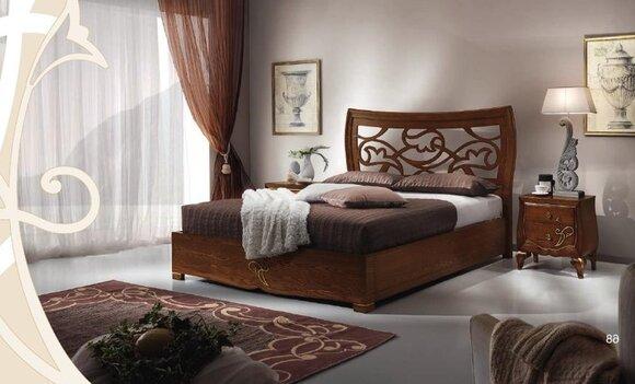 Doppelbett Betten Bettrahmen Bett Holz Doppel Schlafzimmer Braun Modern