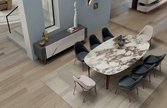 Esstisch 8 Stühle Sideboard Esszimmer Italienische Möbel Bizzotto Set 10 tlg.