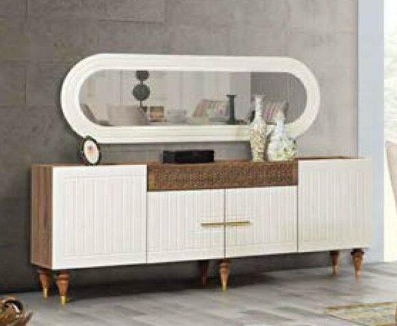 Kommode Schubladen Holz Sideboard Spiegel Massiv Kommoden Wohnzimmer