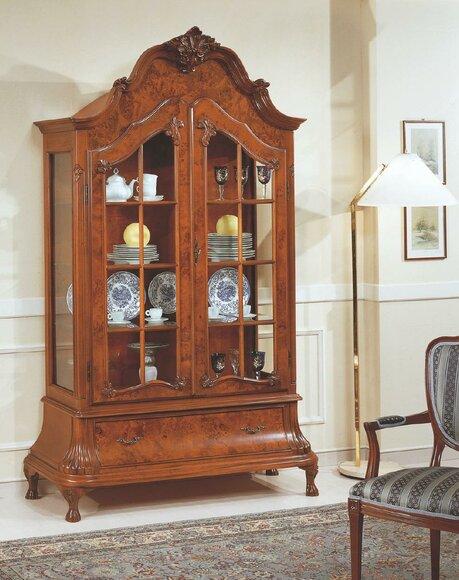 Glasvitrinen Wohnzimmer Möbel Braune Vitrine Klassischer Italienische Schrank