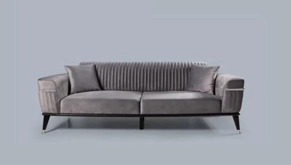 Luxus Wohnzimmer Couch Graue Sofa Möbel Textil Einrichtung