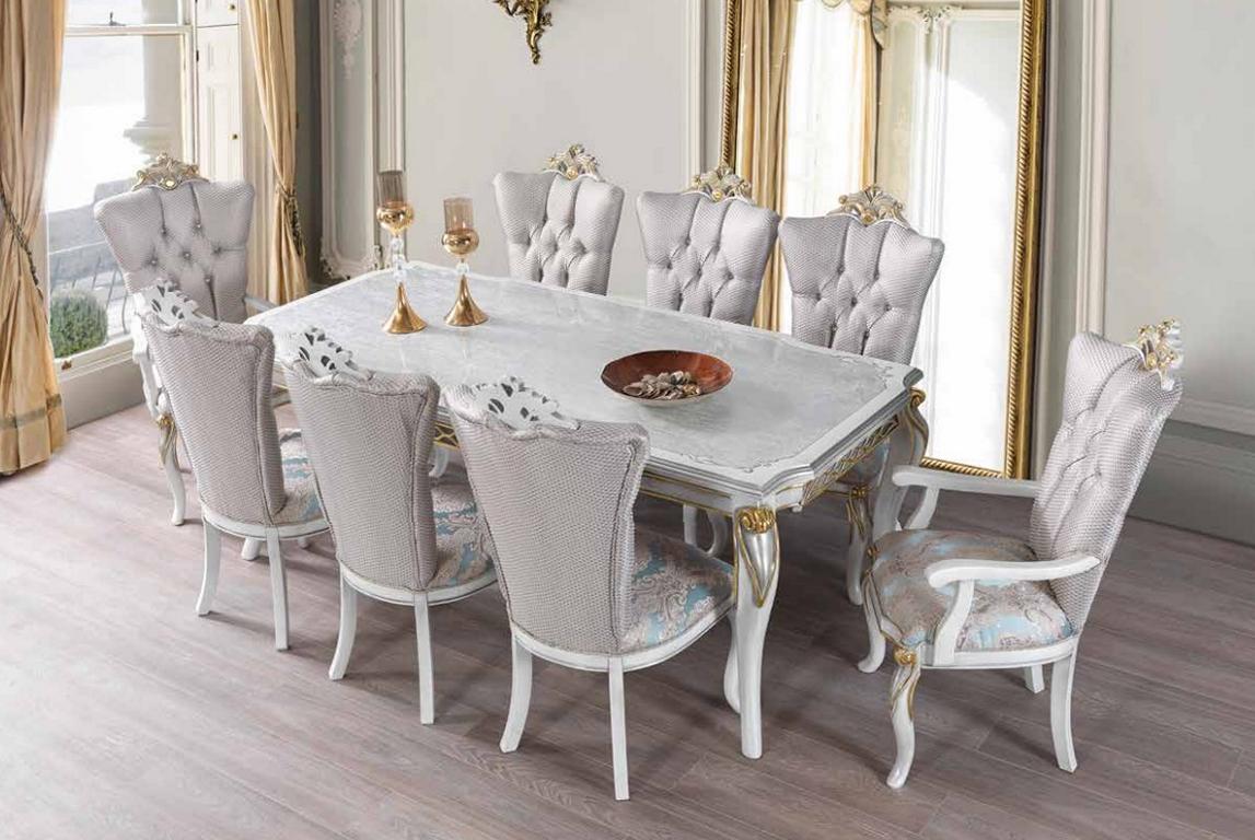Gruppe Esszimmerstuhl Stühle Sitzer Luxus Stil Holz Ess Esszimmer Set 6tlg