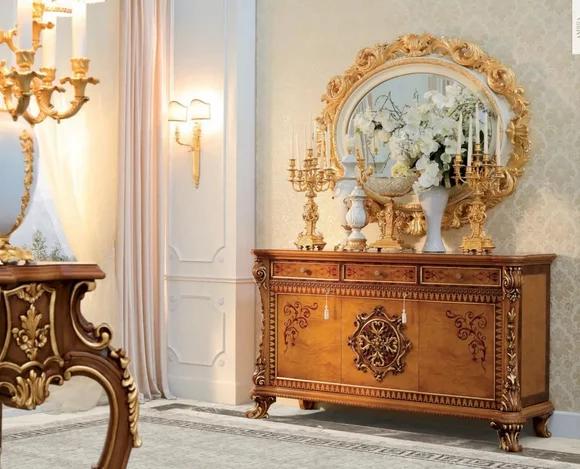 Kommode Sideboard Gold Kommoden Holz Wohnzimmer Möbel Schrank Anrichte