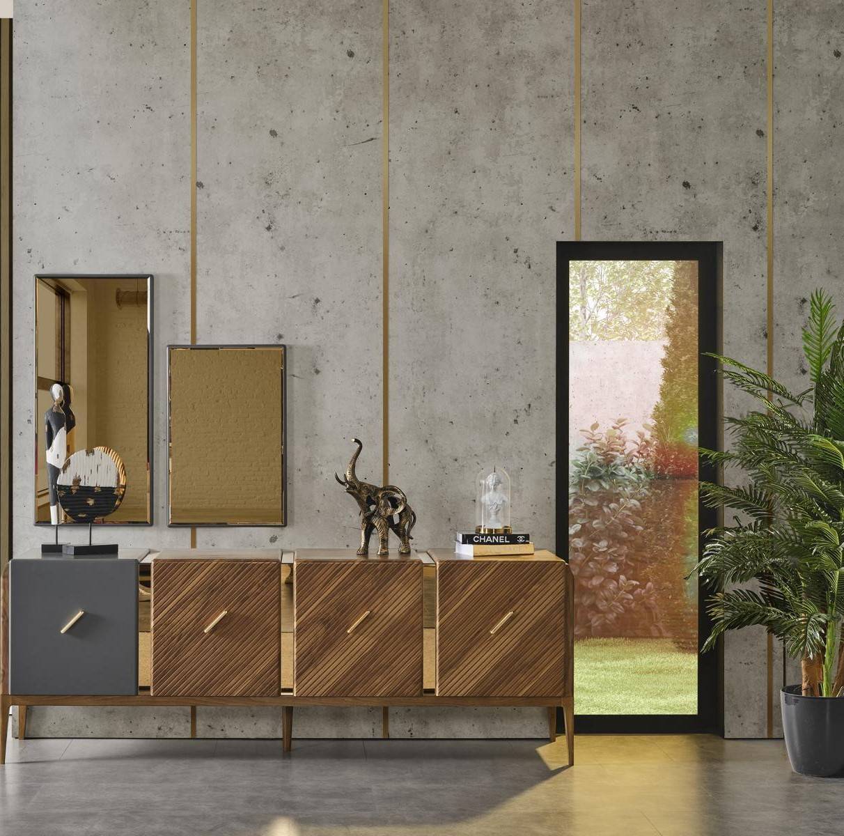 Sideboard Kommode Luxus Schränke Kommoden Wohnzimmer Holz Braun Möbel