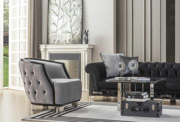 Sessel Ohrensessel Cocktailsessel Stoff Wohnzimmer Modern Design