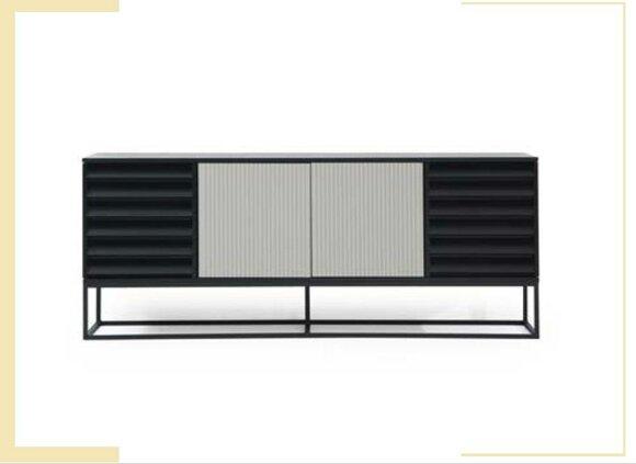 Sideboard Kommode Anrichte Holz Modern Schwarz Wohnzimmer Kommoden