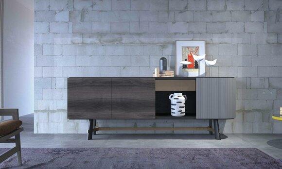 Sideboard Kommode Holz Anrichte Schrank Esszimmer Modern Schwarz