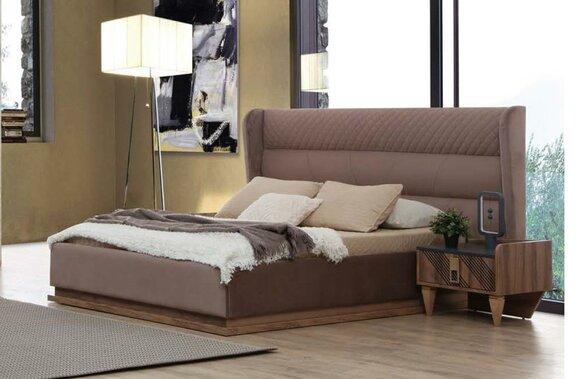 Bett Modern Luxus Bettrahmen Doppel Holz Bettgestelle Schlafzimmer Braun