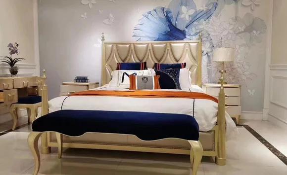 Design Schlafzimmer Bett Luxus Doppel Betten Holz Modern 180x200cm