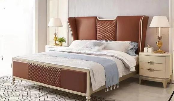 Luxus Bett Braun Betten Bettgestelle Doppel Doppelbett Schlafzimmer