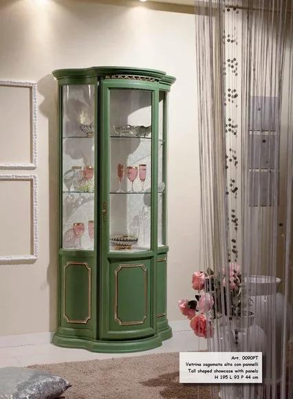 Halber Schrank Vitrinen Glas Schrank Vitrine Wohnzimmer Luxus Grün