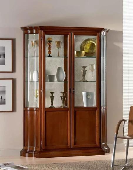 Luxus Holz Vitrine Anrichte Design Braun Schränke Italienische Möbel